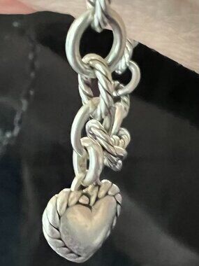 David Yurman Cable Heart Charm Bracelet